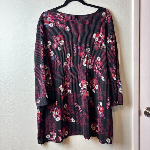 J. Jill Wearever Collection Pleated Floral Tunic Top Longline Blouse XL - Picture 1 of 6